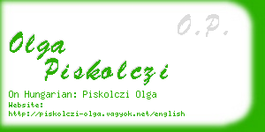 olga piskolczi business card